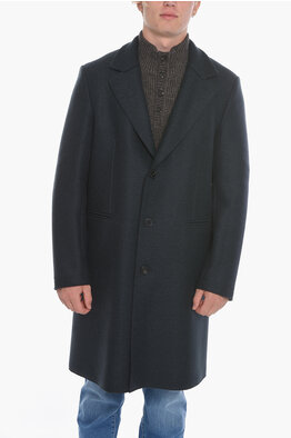 AllSaints Wool Recycled Blend ARK Balmacaan Coat With Double