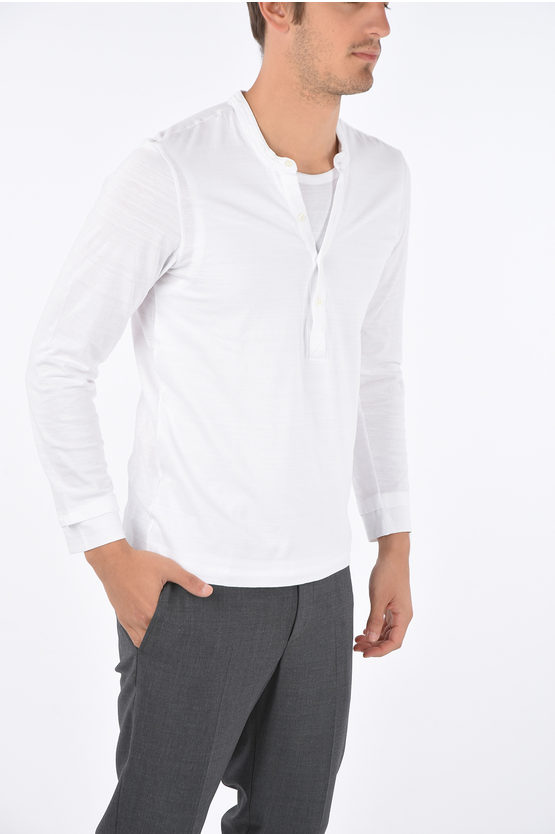 Neil Barrett Unstructured Slim Fit Henley T-shirt In White
