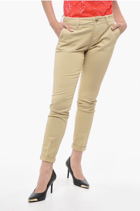 Shop Maison Clochard Urban Forest Cotton Mallard Chino Pants With Cuffed Hem