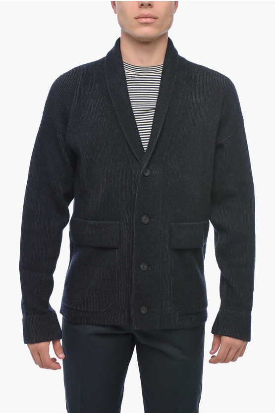 Shop Ermenegildo Zegna Use The Existing Wool Blend Cardigan With Shawl Lapel