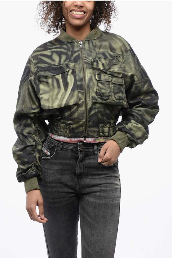 Diesel Utility Bomber Jacket With Camouflage Motif