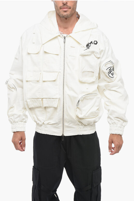 Shop Off-white Utility Bomber Jacket With Removable Hood