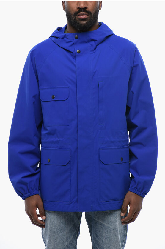 WOOLRICH MULTIPOCKETED MOUNTAIN WINDBREAKER WITH HIDDEN CLOSURE