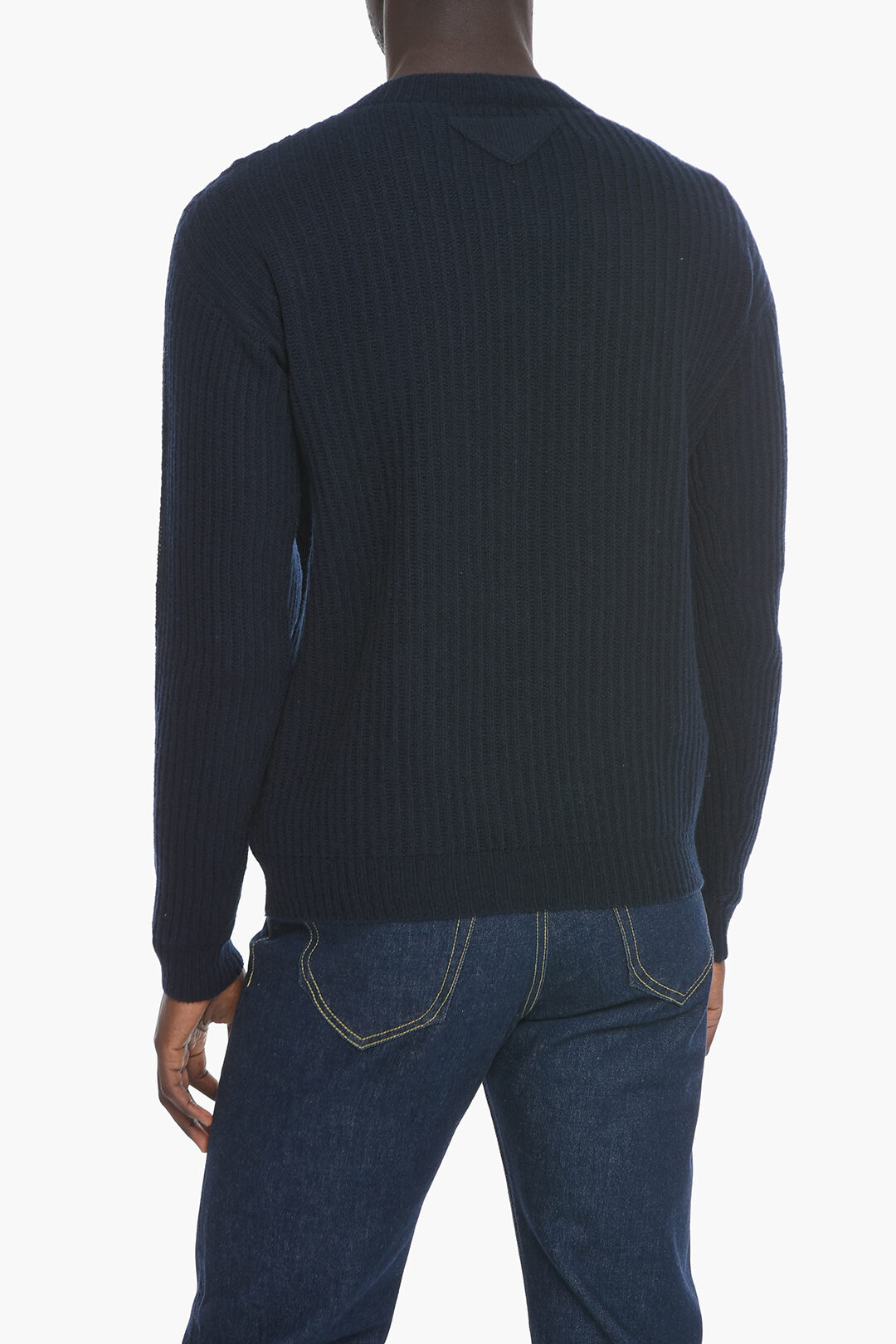 Prada V Neck Cashmere Blend Sweater with Lace-up Detail men