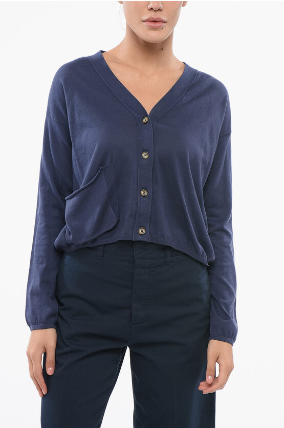 Oliver Lattughi V-neck Cotton Over Cardigan With Breast Pocket
