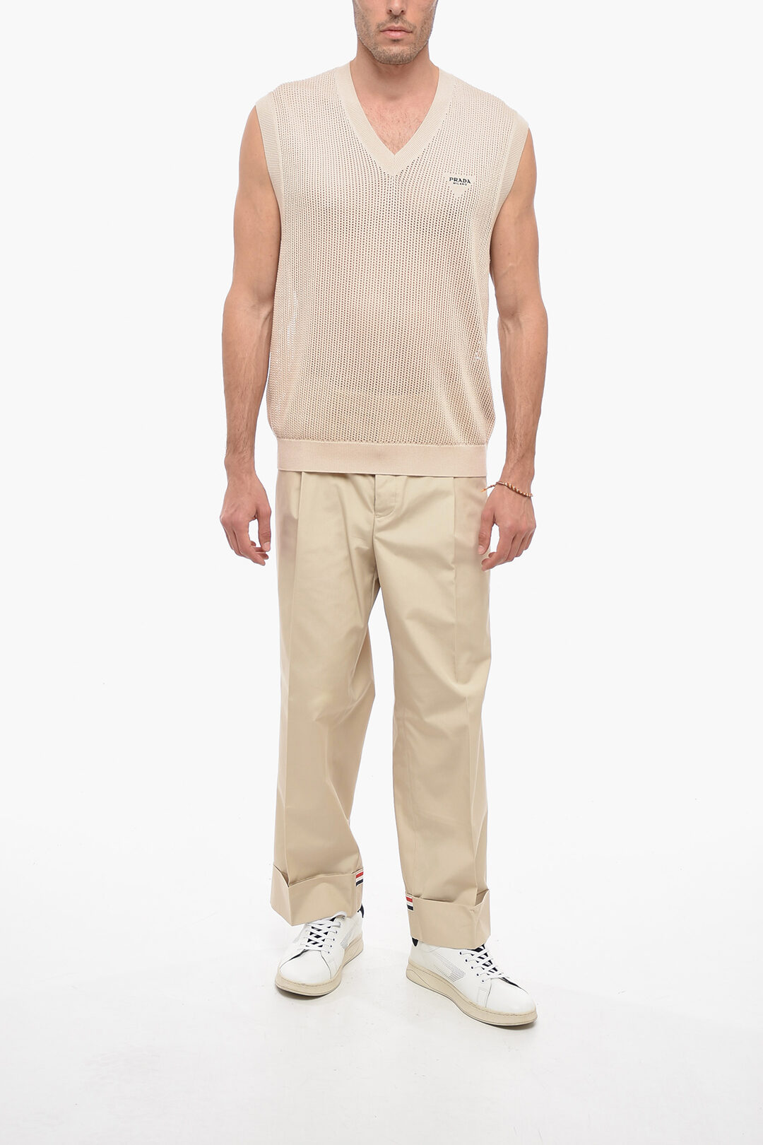 【送料&関税込】Prada V-neck Knitted Vest Prada V-Neck Cashmere Sweater Vest - Bergdorf Goodman