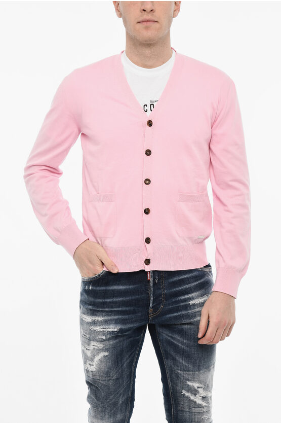 Dsquared2 V-neck Lightweight Cardigan With Contrasting Buttons