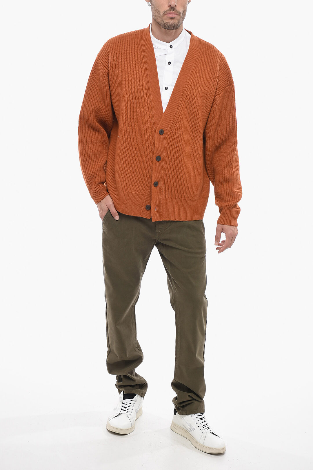 Studio Nicholson V-Neck Merino Wool Cardigan men - Glamood Outlet