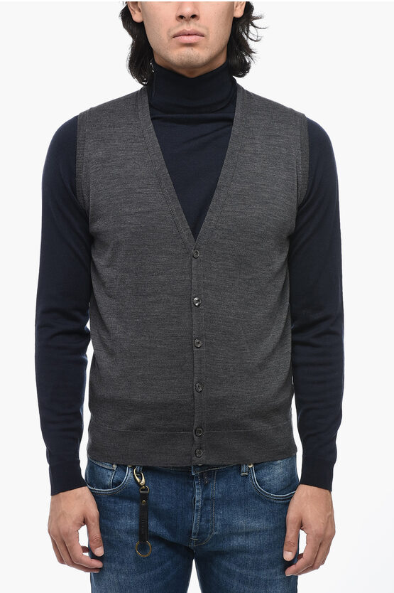 Shop John Smedley V-neck Merino Wool Vest