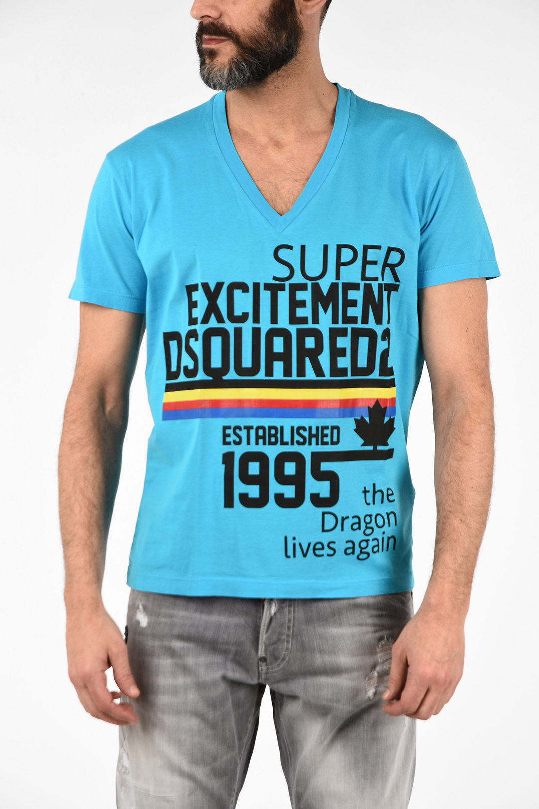Schijn Ongedaan maken Schande Dsquared2 V-Neck Print COOL FIT T-shirt men - Glamood Outlet