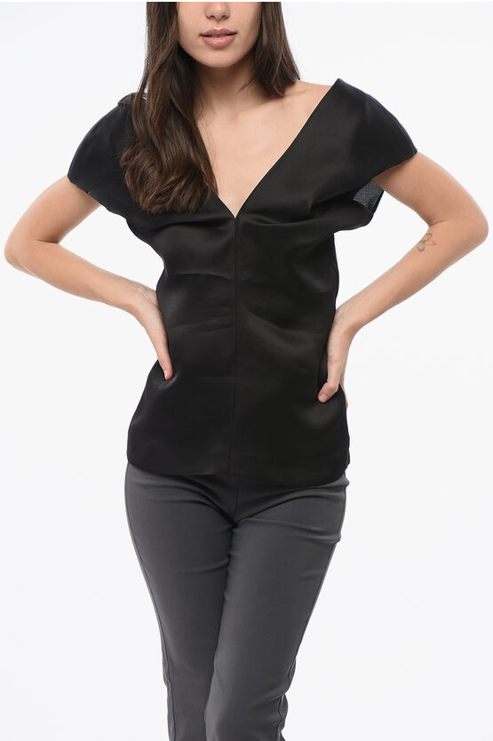 V-Neck Silk Top Siz… - image
