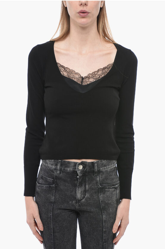 Shop Anna Molinari V-neck Sweater With Laces