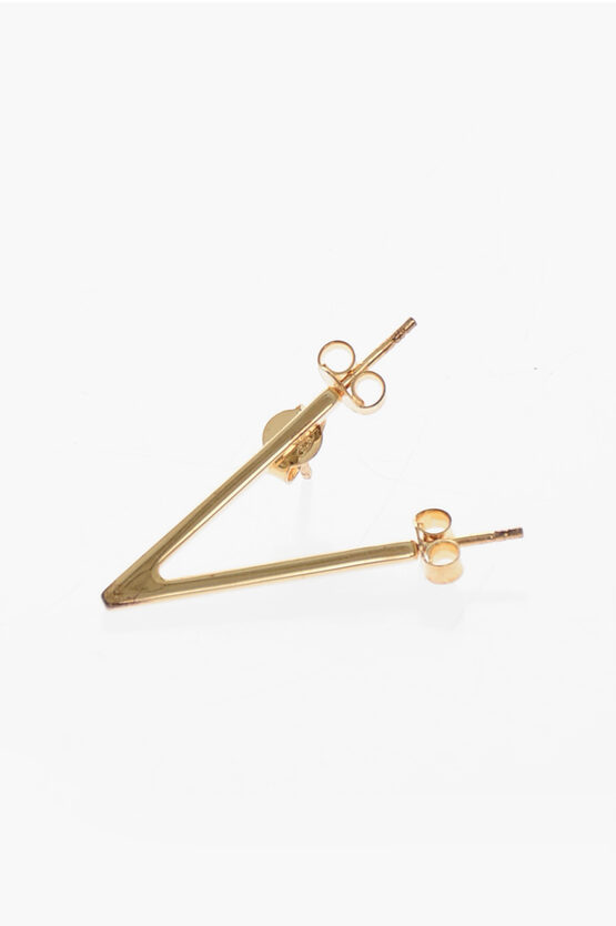 D'heygere V-shaped Golden-effect Silver Single Earrings