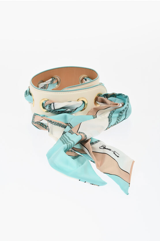 Elisabetta Franchi Vegan Leather Belt With Foulard Detail