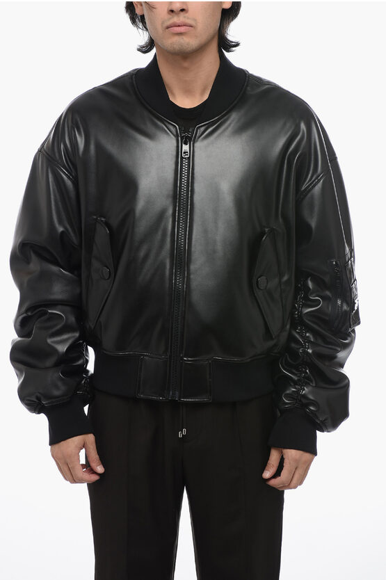 Shop Dolce & Gabbana Vegan Leather Bomber