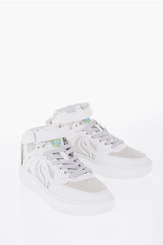 Stella Mccartney Vegan Leather S-wave High-top Sneakers In White