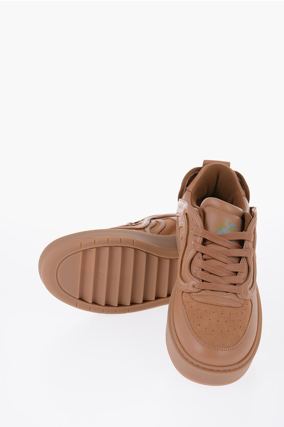 Stella Mccartney Vegan Leather S-wave Low-top Sneakers In Brown