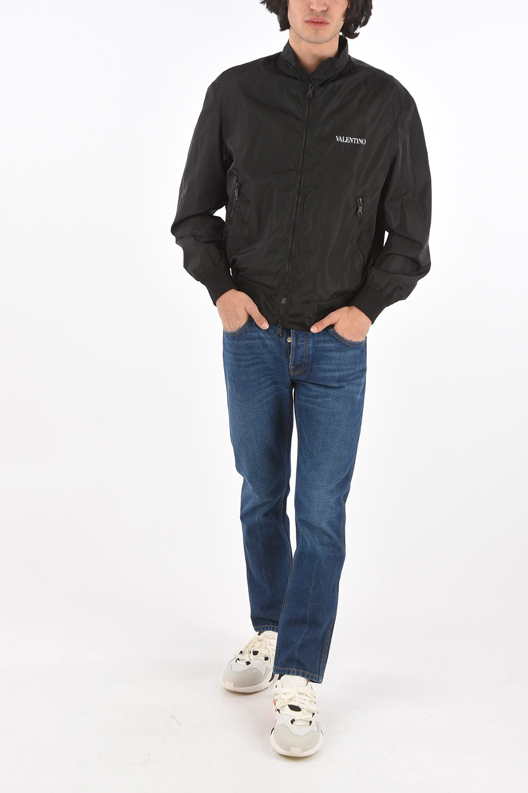 Valentino Velcro Fastened Neck Nylon Bomber Jacket men Glamood Outlet