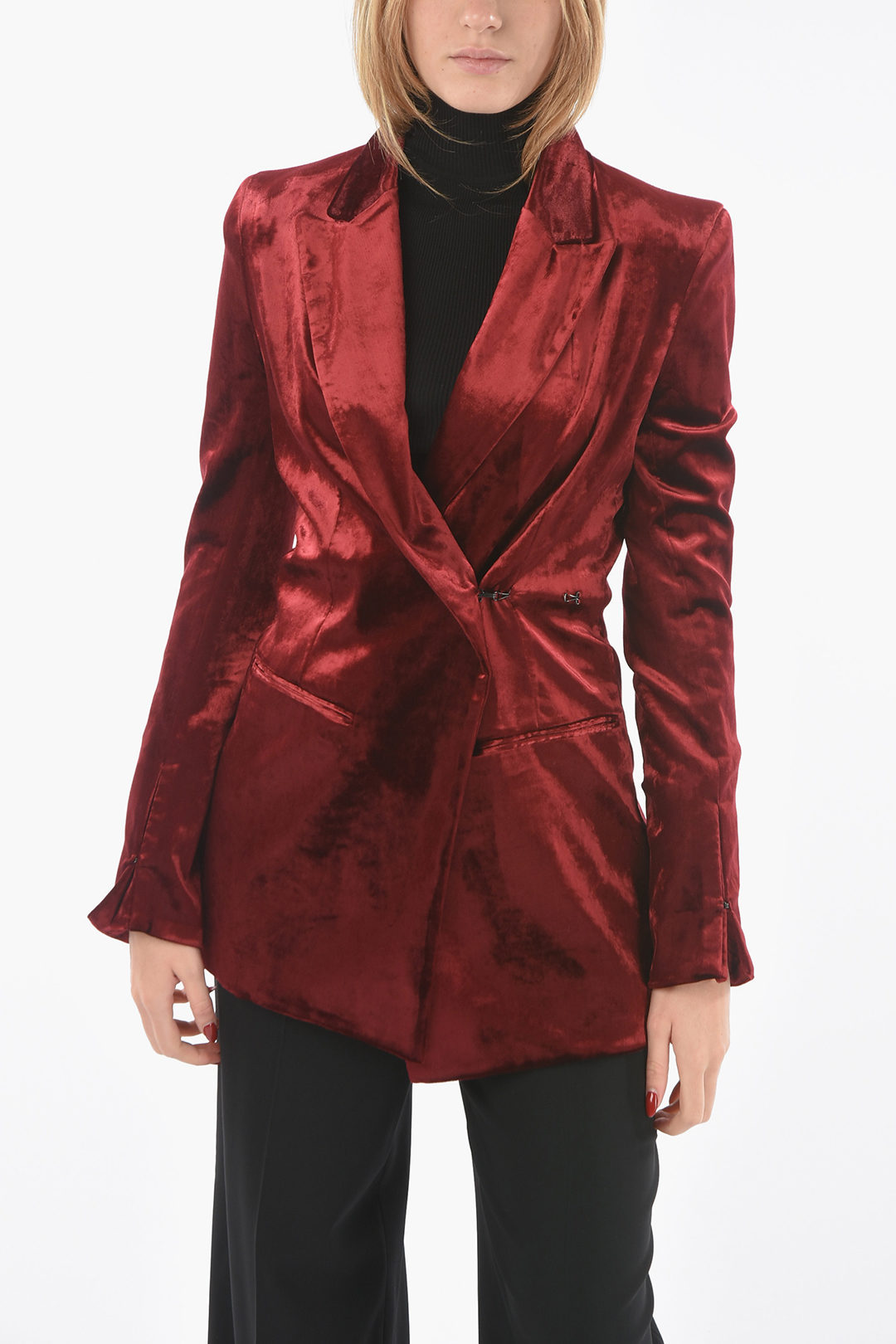 Ann Demeulemeester Velour CALICO Double-breasted Blazer with Hook ...