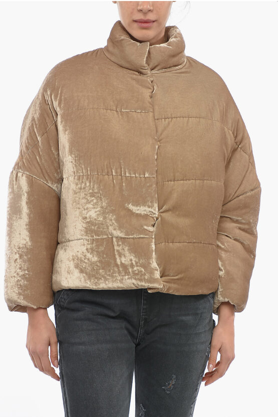 Gentryportofino Velour Drop Shoulder Padded Jacket