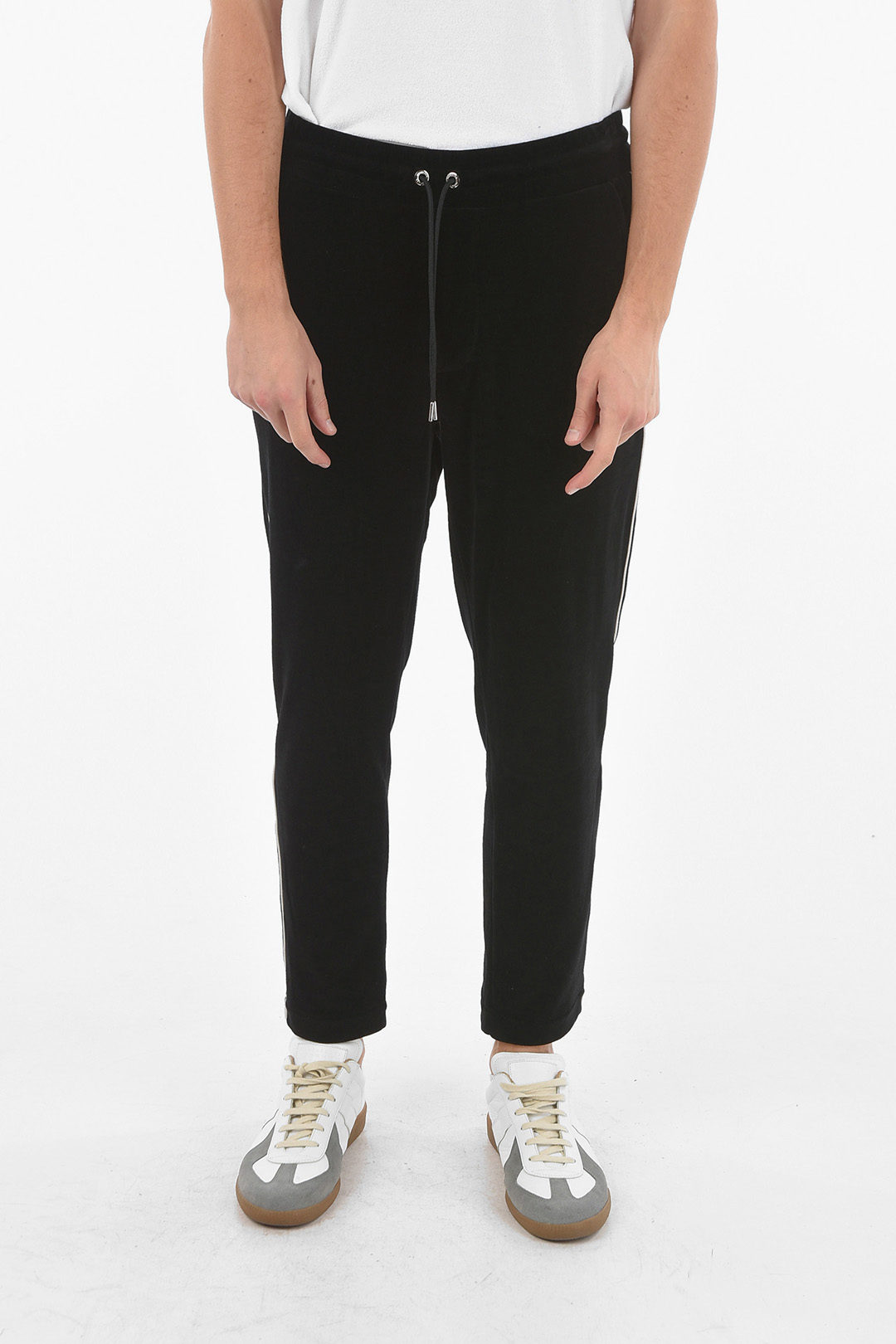 Moncler Velour Jogger with Contrasting Side Trimmings men Glamood Outlet