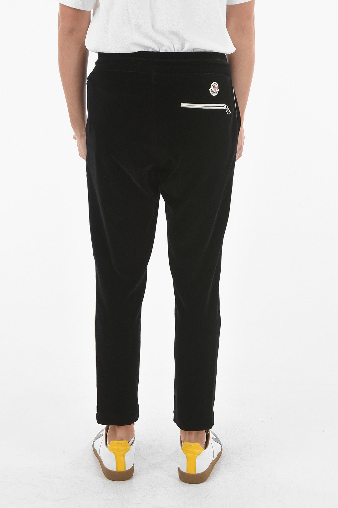 Moncler Velour Jogger with Contrasting Side Trimmings men Glamood Outlet