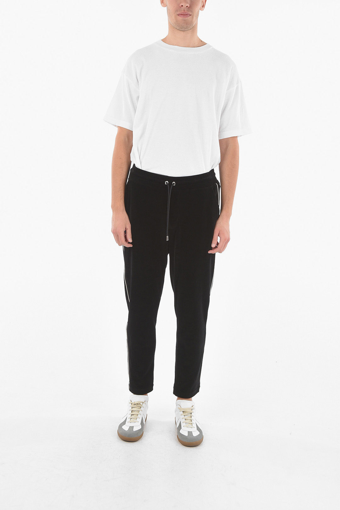 Moncler Velour Jogger with Contrasting Side Trimmings men Glamood Outlet