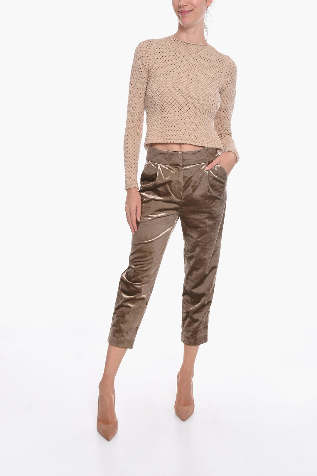 SHEIN Thick Strap Velvet Crop Top & Palazzo Pants Co-Ord | Velvet clothes,  Velvet top designs, Fashion sketches dresses