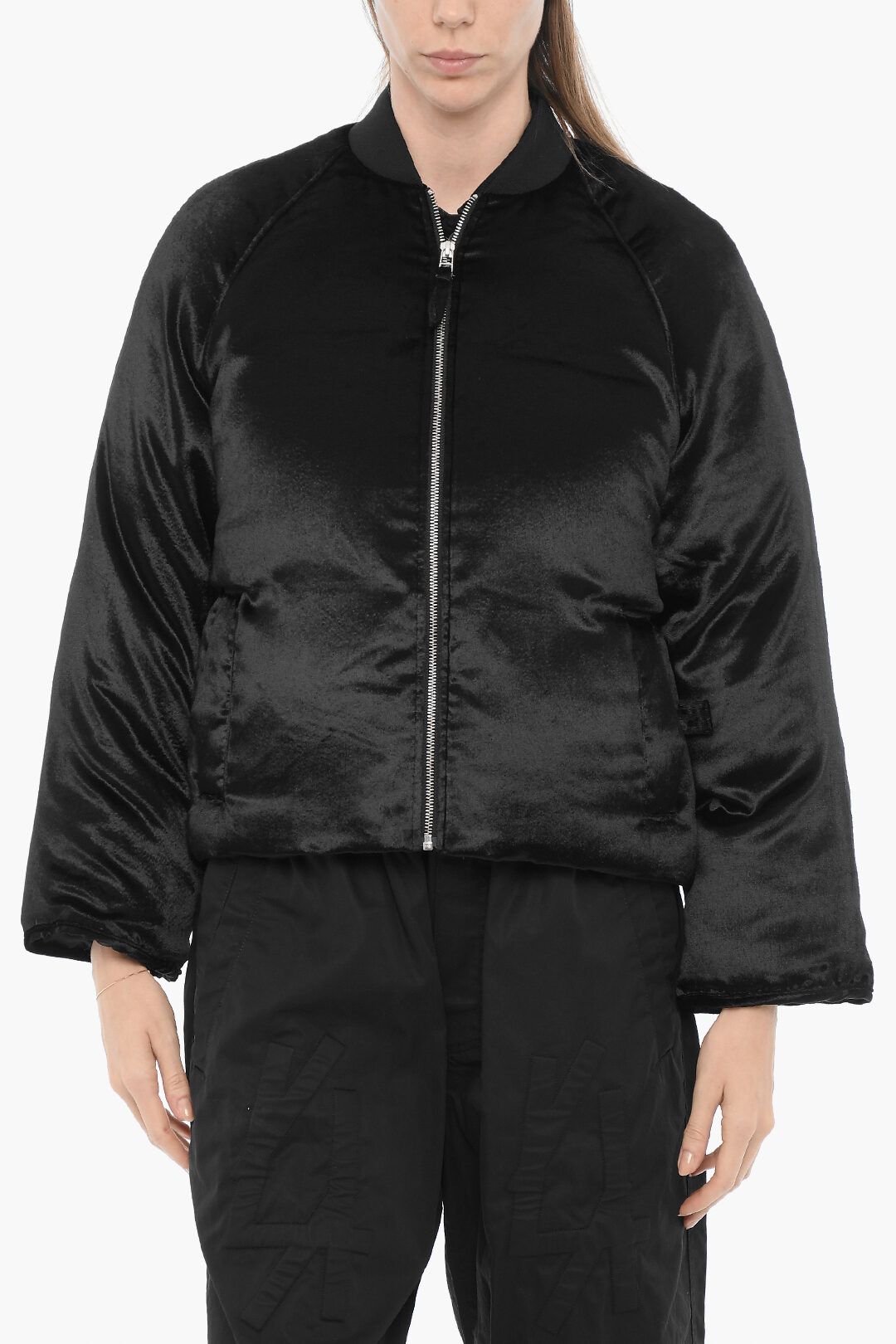 Loulou Studio Velvet LAFU Padded Jacket with Zip Closure women