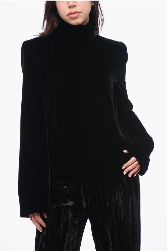 Saint Laurent Velvet Top With Padded Shoulders