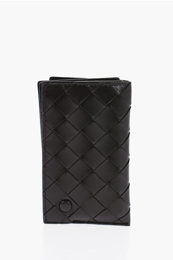 Shop Bottega Veneta Vertical Braided Leather Wallet