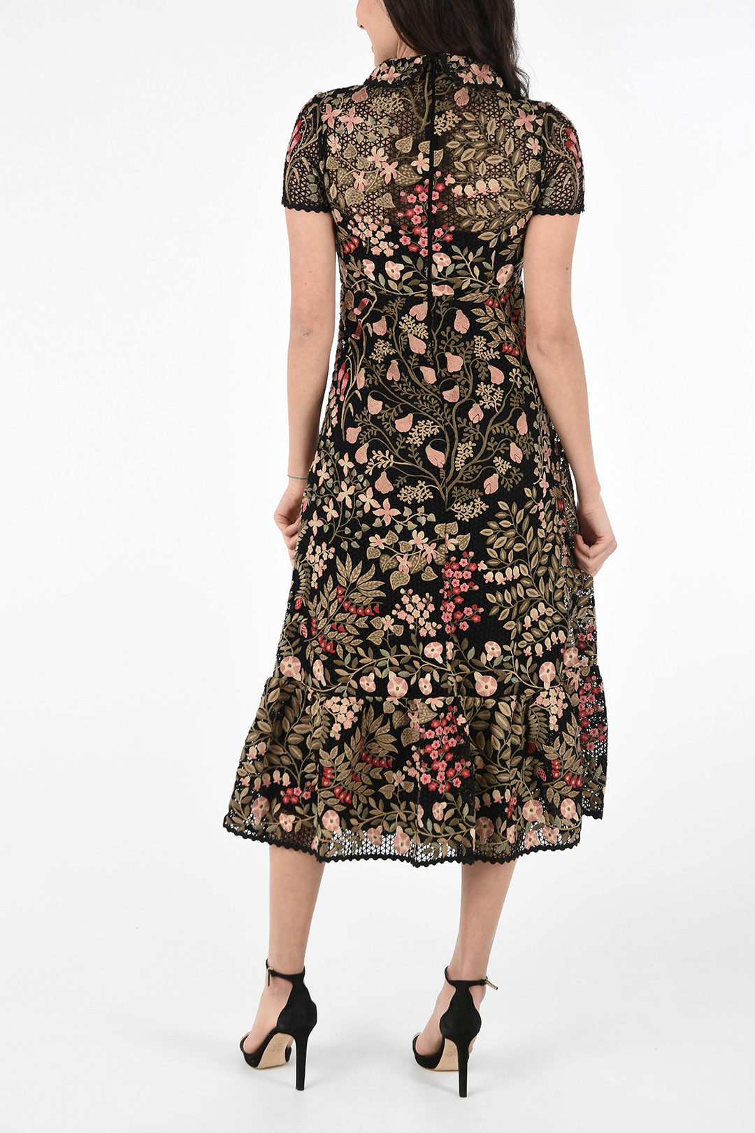 Abito Donna Casual Scollo V - Vestito Floreale Lavorato A Maglia, Maniche Corte - Foto 9