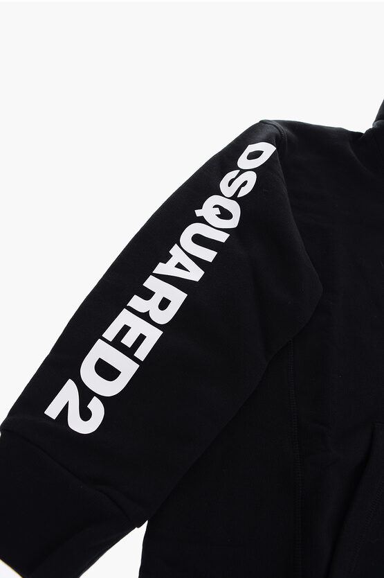 Vestito in Felpa con Tasca a toppa e Cappuccio