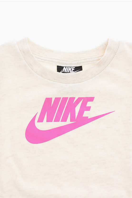 vestito in Felpa girocollo con Stampa Logo