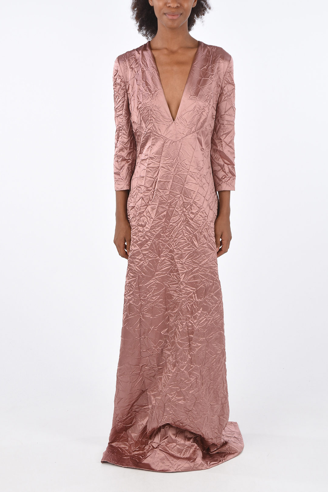 Miu Miu Vestito Lungo in Seta Crepé donna Glamood Outlet - Main Image