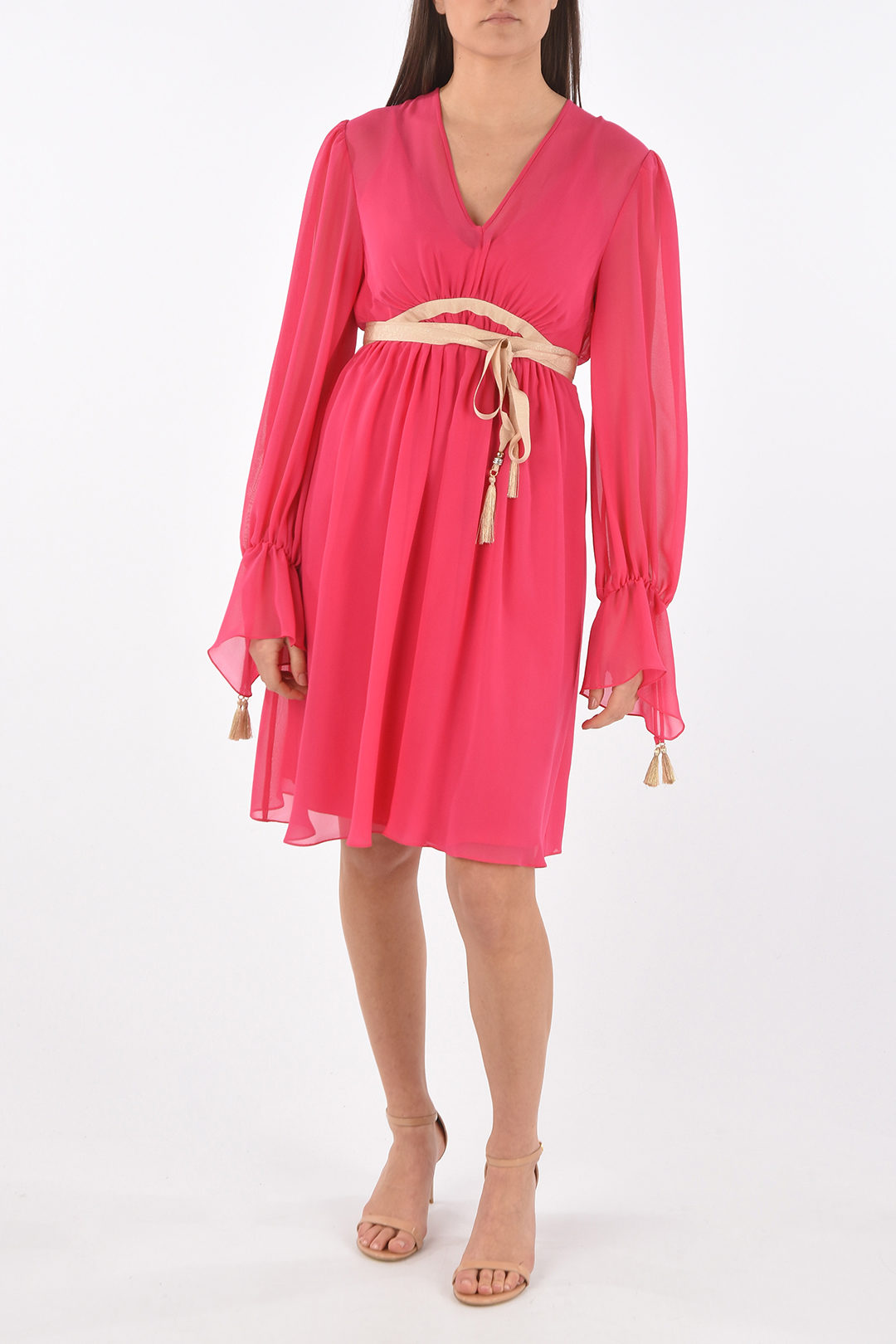 Max Mara Vestito Midi DEMIEN in Seta con Scollo a V donna