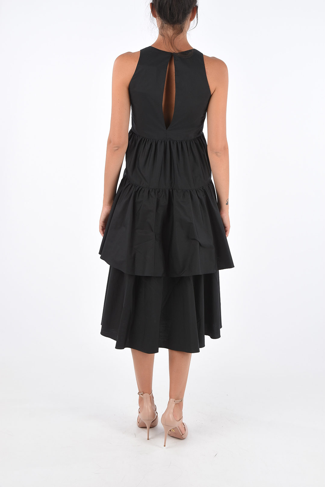 Aspesi Vestito Shift Smanicato in Cotone a Balze donna - Glamood Outlet