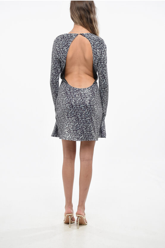 Schiena Scoperta Vestiti Paiettati Corti Rotate Vestito Svasato In