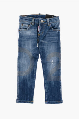 Dsquared2 Kids Vintage Effect COOL GUY Jeans with Visible Stiching boys Glamood Outlet