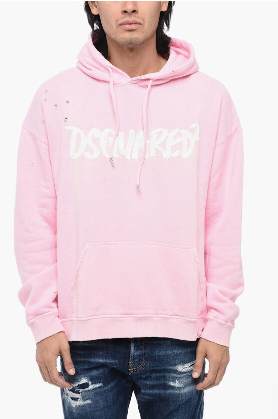 Dsquared2 Vintage Effect Hoodie With Patch Pocket