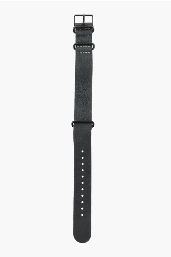 Timex Vintage Effect Leather Slip-through Watch Strap 19mm In Black