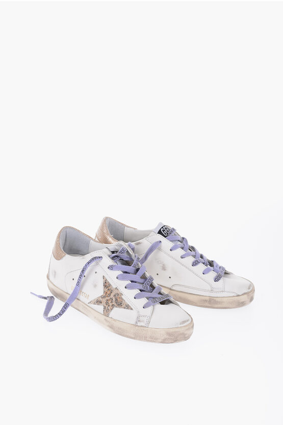 Golden Goose Vintage Effect Leather Super-star Classic Low Top Sneakers W In White
