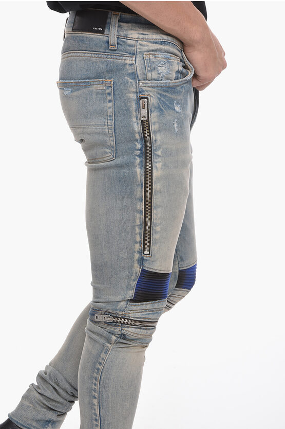 Amiri Vintage-effect MX2 Biker Denims with Contrasting Details