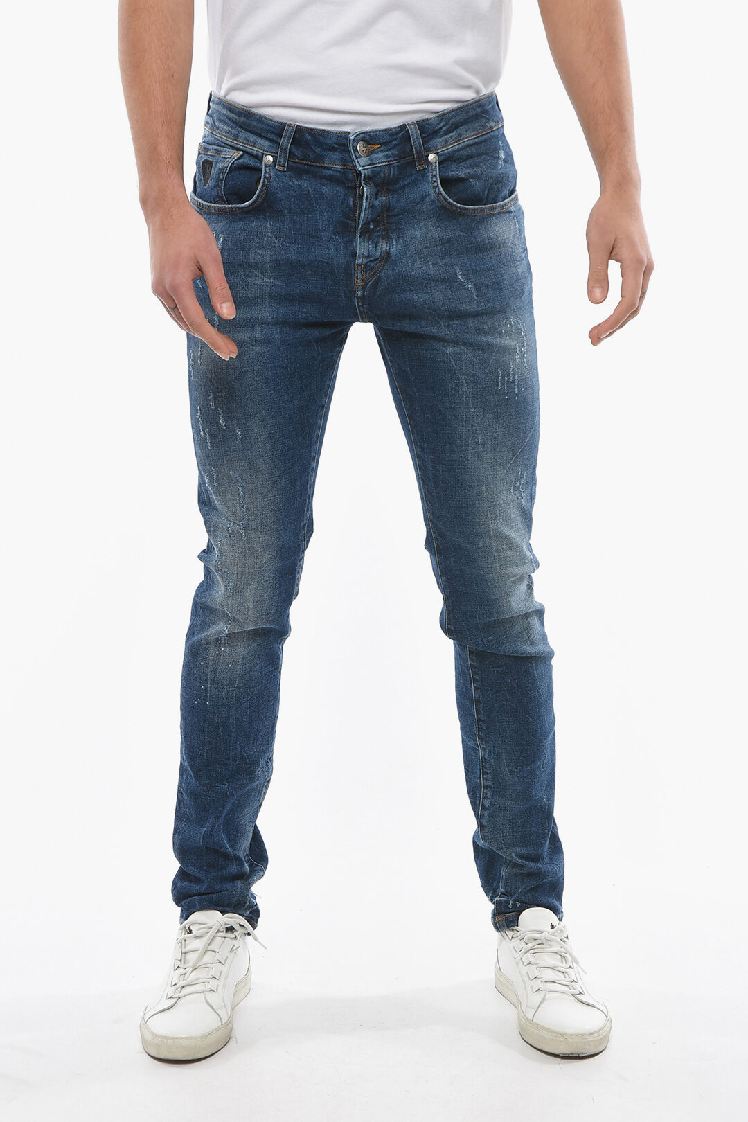 John Richmond Vintage Effect Regular Fit Jeans 15,5cm men - Glamood Outlet