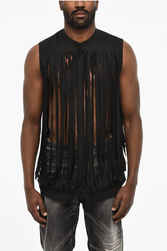 Dsquared2 Vintage Effect Shirt With Snap Buttons
