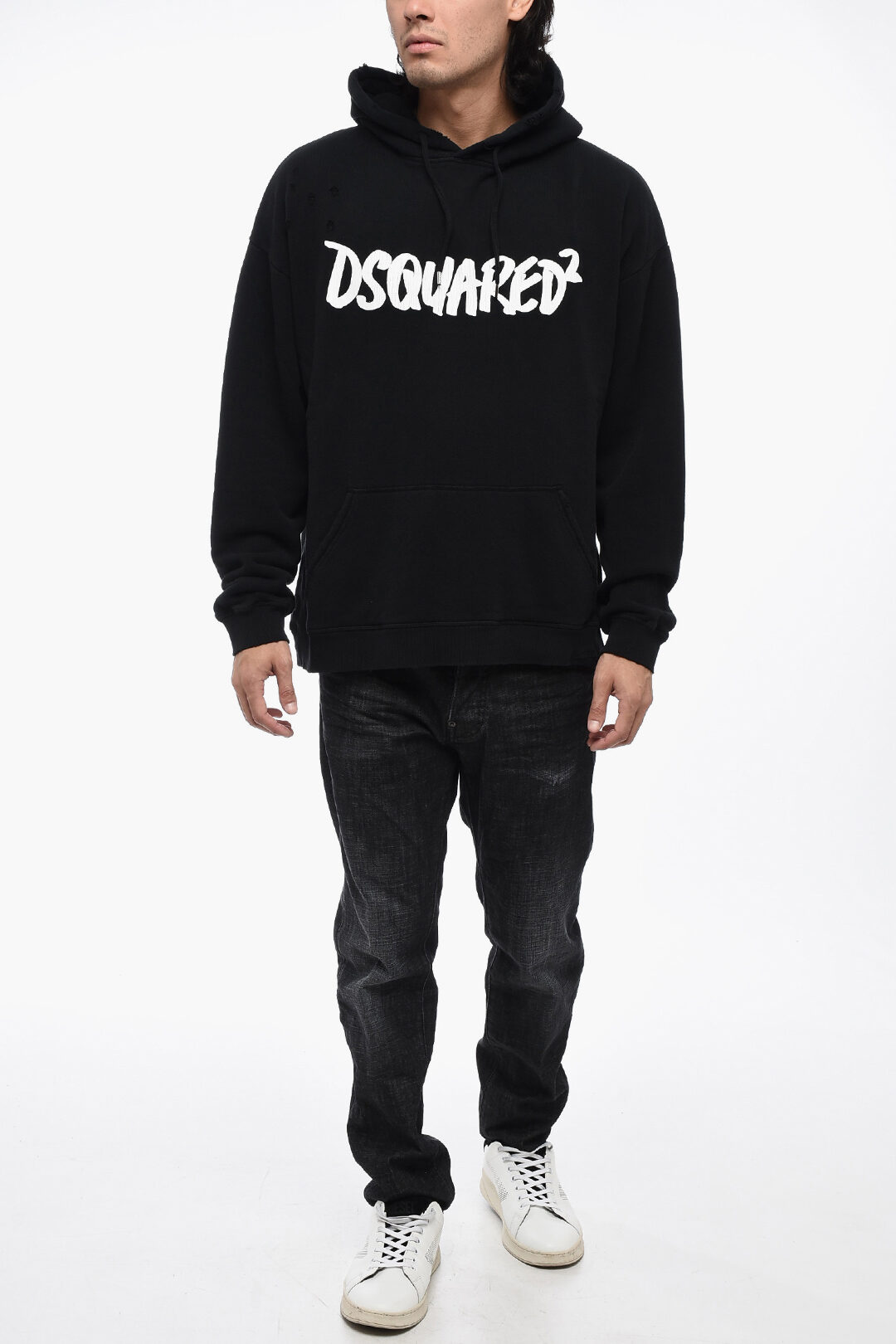 Vintage Effect Solid Color HERCALINA FIT Hoodie