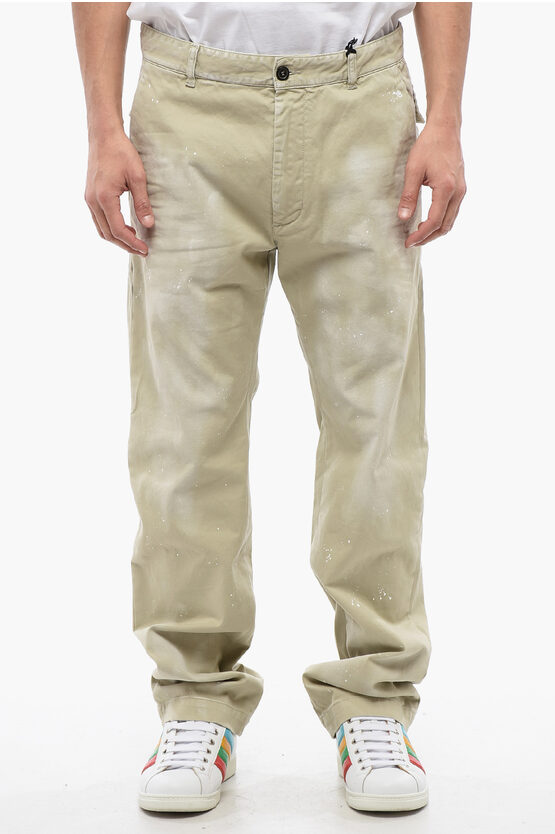 Dsquared2 Vintage Effect Straight Fit Pants 21 Cm