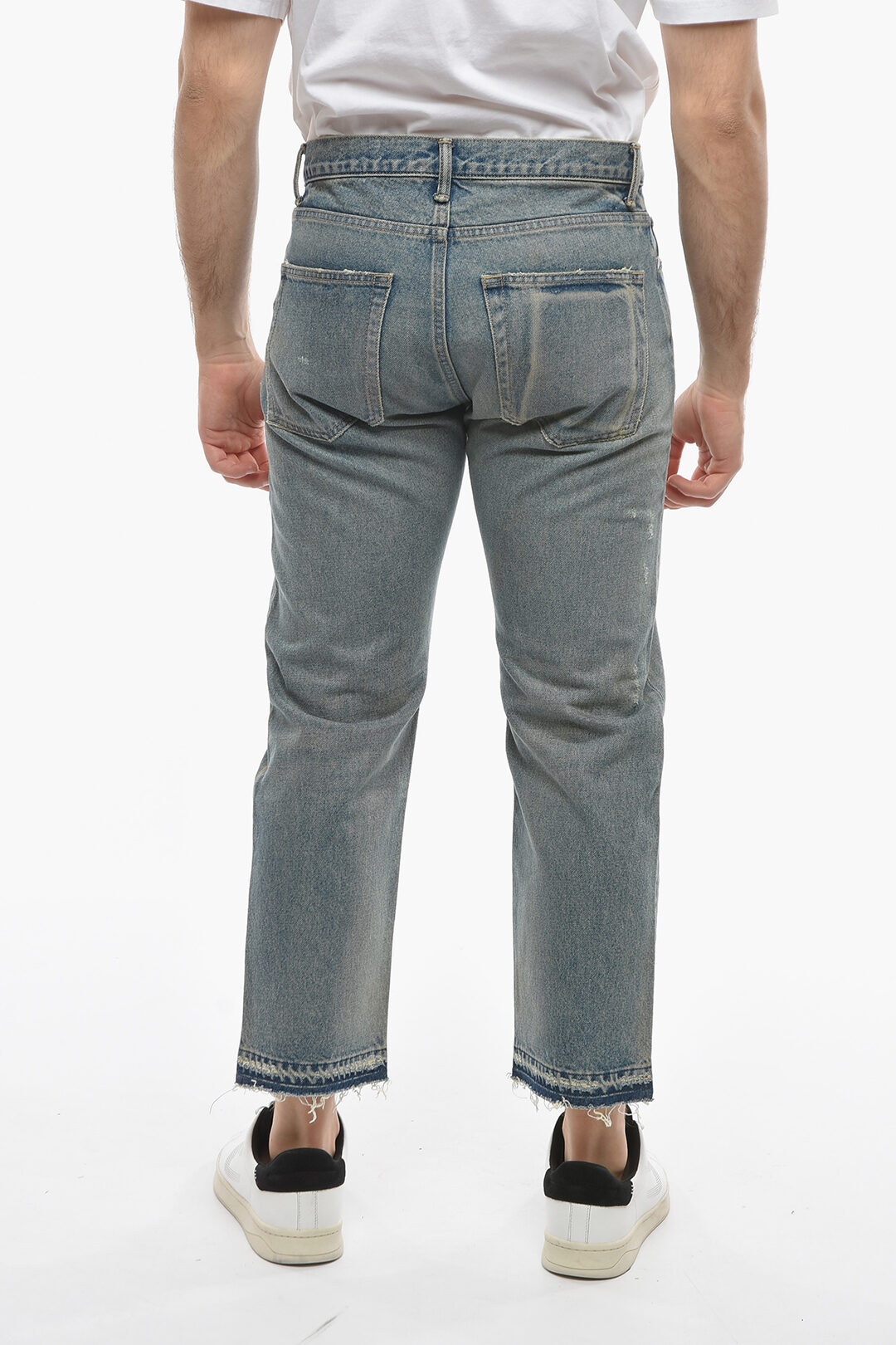 Vintage Effect THE KANE Jeans with Frayed Hem 19cm