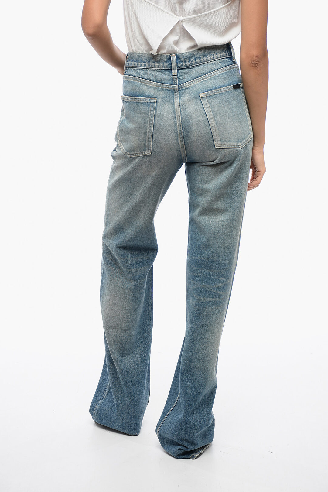 Saint Laurent Vintage Washed Bootcut Denims 26cm women - Glamood 