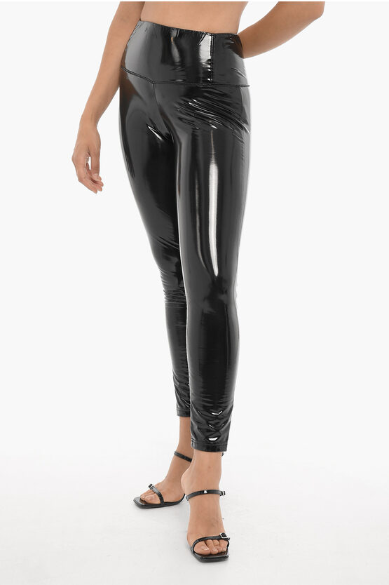 Shop Allsaints Vinyl Cora Pants With Drawstring Waist